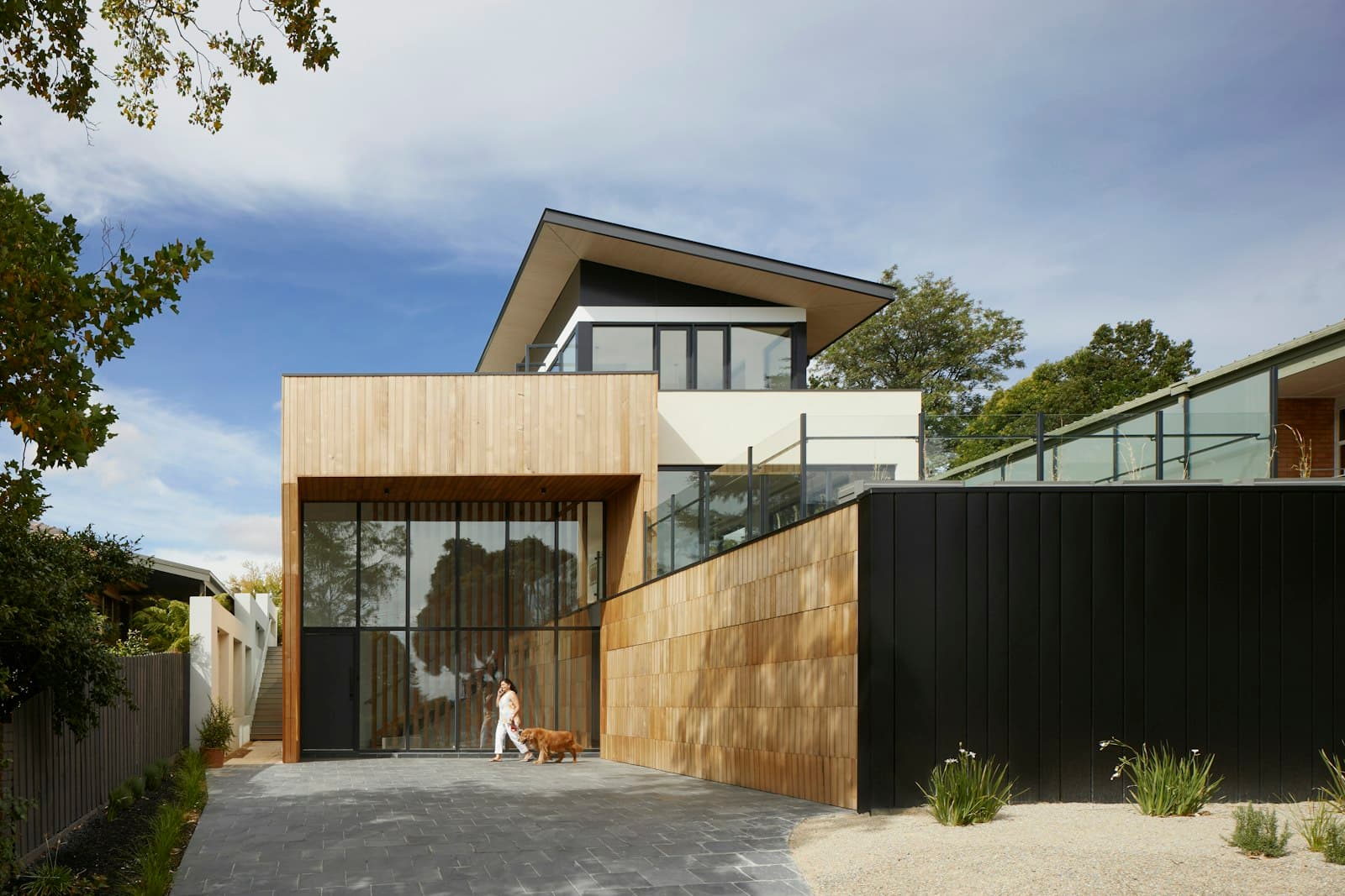 Contemporary timber-clad Australian home