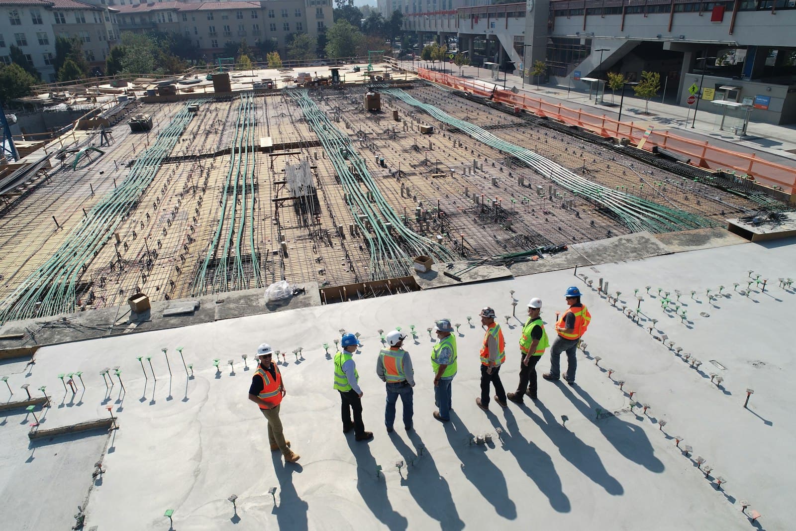 Construction crew in high-vis on a Perth building site